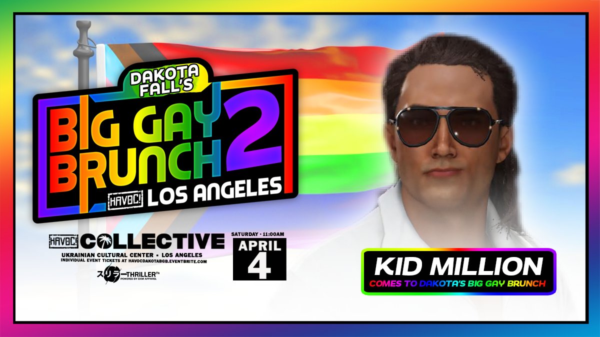 HavocPro2k's tweet image. *DAKOTA FALL'S BGB LA UPDATE*

The first 4 talents have been signed to compete at Dakota Fall's Big Gay Brunch in Los Angeles!

MIKE "MAGNUM" MAXWELL
KID MILLION
BROOK WILSON
KODI MOON

Tickets are On Sale NOW:
DakotaBGB26.eventbrite.com

Saturday, April 4th - 11AM
The UCC Los…