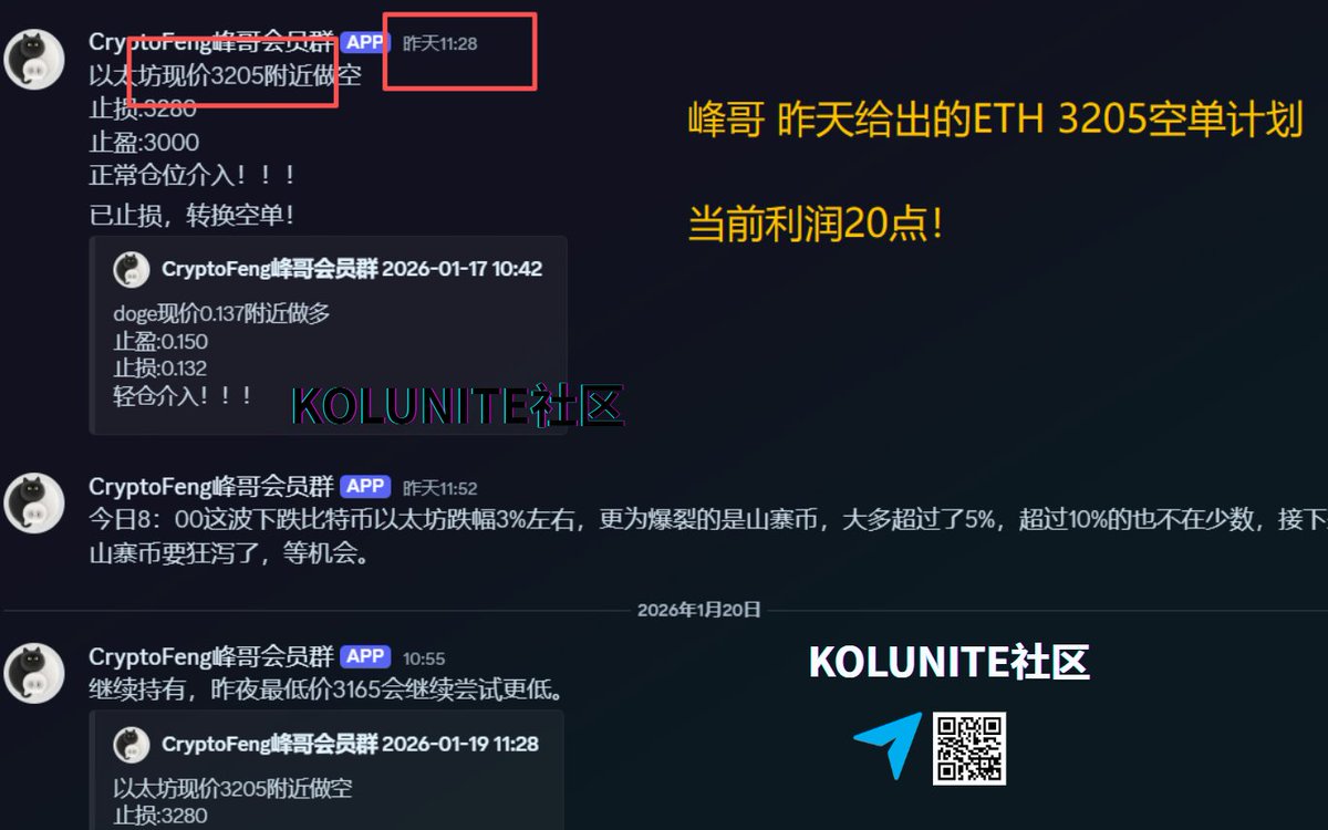 1.20今天咱们继续统计MVP~🏆 🟢 #陈哥在昨天中午给出的比特币92400接多计划，获利800点止盈出局!! 🟢 #三姐昨天早上给出的比特币92725多单计划，获利580点!!  🟢 #大镖客