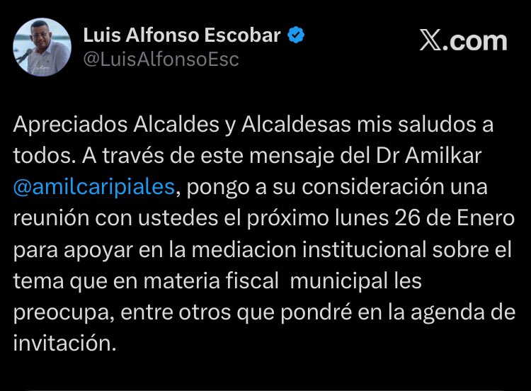 surnoticiashoy's tweet image. 🚨 #Nariño | Los alcaldes se reunieron en Pasto para exigir respuestas por el recorte al (SGP) 2026. Esperaban a la directora del @DNP_Colombia y al @MinHacienda, pero no asistieron. Advierten riesgo para servicios básicos y la estabilidad financiera de los municipios.