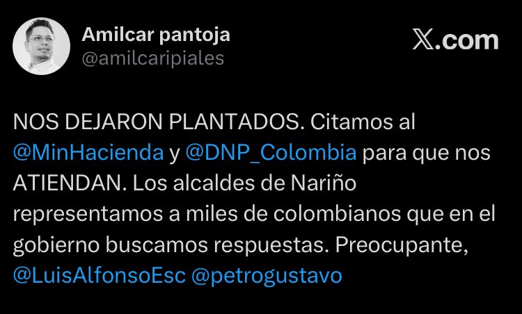 surnoticiashoy's tweet image. 🚨 #Nariño | Los alcaldes se reunieron en Pasto para exigir respuestas por el recorte al (SGP) 2026. Esperaban a la directora del @DNP_Colombia y al @MinHacienda, pero no asistieron. Advierten riesgo para servicios básicos y la estabilidad financiera de los municipios.