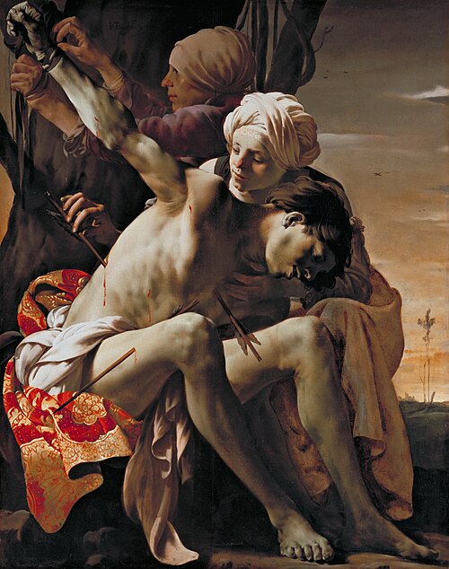 Antonio79B's tweet photo. SAN SEBASTIANO CURATO DA SANTA IRENE, del pittore #HendrickterBrugghen, anno 1625, olio su tela, 149×119,4 cm, Allen Memorial Art Museum, #Oberlin.
#SanSebastiano.
#20gennaio. https://t.co/a5qkM46189