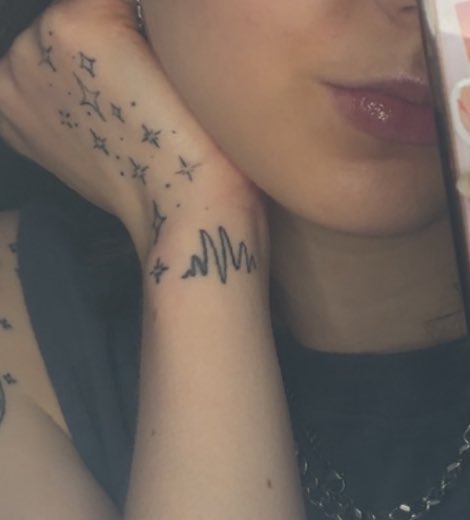 kyoruyeye's tweet photo. i love when people ask what my tattoo means like i can’t just say “yeah it’s inspired by a green lesbian from a manga series”😭😭😭😭😭😭😭😭😭😭 https://t.co/O6ccxaMFQz