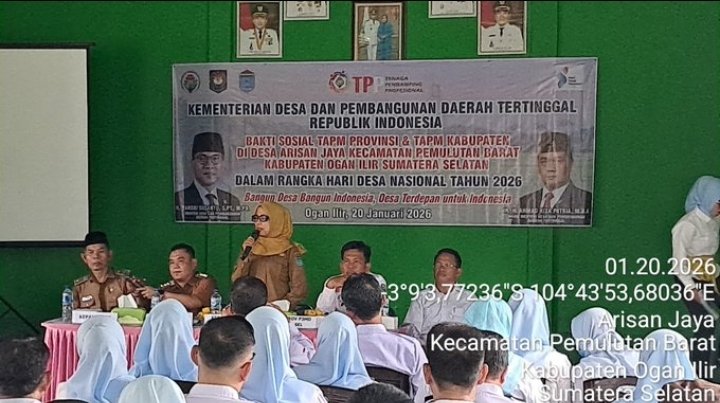Semarak #HDN2026
Bakti Sosial #PendampingDesa
Di Desa Arisan Jaya Kab Ogan Ilir SumSel 
#BangunDesaBangunIndonesia
#DesaTerdepanUntukIndonesia
<a href="/PrabowoSubianto/">PRABOWO 2014</a> 
<a href="/YandriSusanto/">Yandri Susanto</a> 
<a href="/ArizaPatria/">Ariza Patria</a> 
@DesaPesonaNusantara 
<a href="/bpsdmkemendesa/">Bpsdm Kemendesa</a> 
#DesaBerdaya
#TPPSumsel