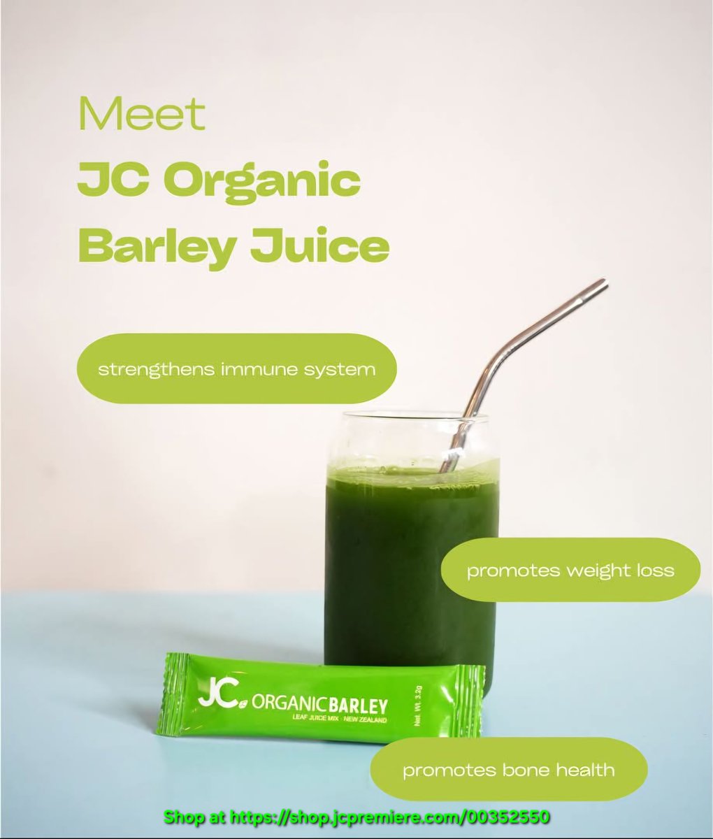 Philleaj05's tweet photo. Boost your health with Jc Organic Barley Juice  🌿 

🛍️ Shop at https://t.co/maKfrCqu7s 

#JCOrganicBarley #Superfood #BarleyJuice #HealthyDrink #JCBarleyNewZealand #BestTastingBarley #BestNaturalSupplement #JC #IChooseJC https://t.co/3DBRuJzVNU