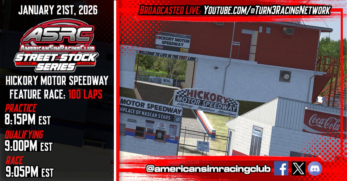 ASRC_PR's tweet photo. American Sim Racing Club Street Stock Series Race Day Preview https://t.co/Ty3O9je9KH