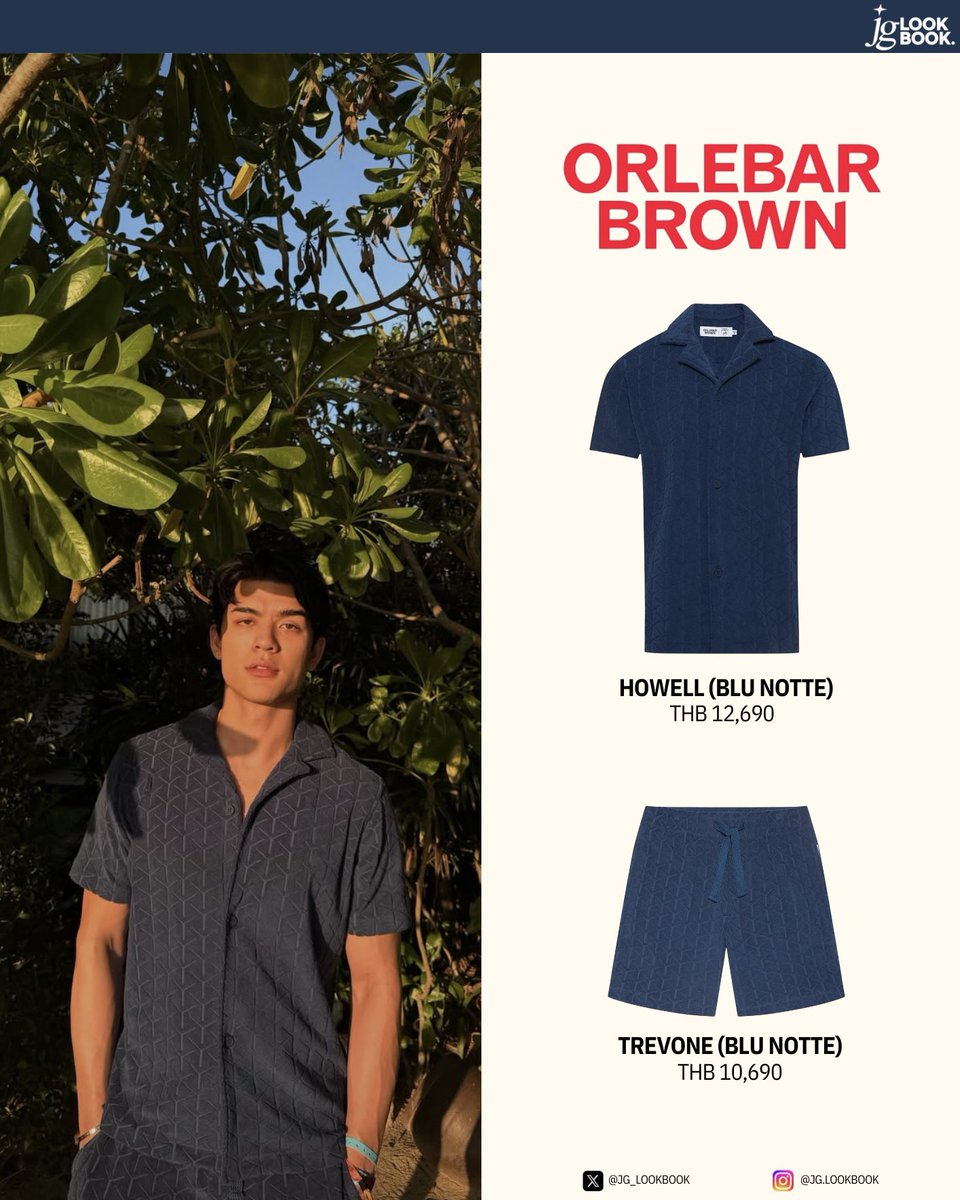 jg_lookbook's tweet photo. ( 20.01.26 ) 
〰️ Joss Wayar @Josswayar 

AUTOMOBILI LAMBORGHINI X ORLEBAR BROWN
💙 HOWELL - BLU NOTTE
💙 TREVONE - BLU NOTTE

── #jg_lookbook | #JossWayar ──
#OrlebarBrown #OrlebarBrownThailand
#OBsAroundTheWorld #orlebarbrownsaroundtheworld https://t.co/aqEnq86b4V