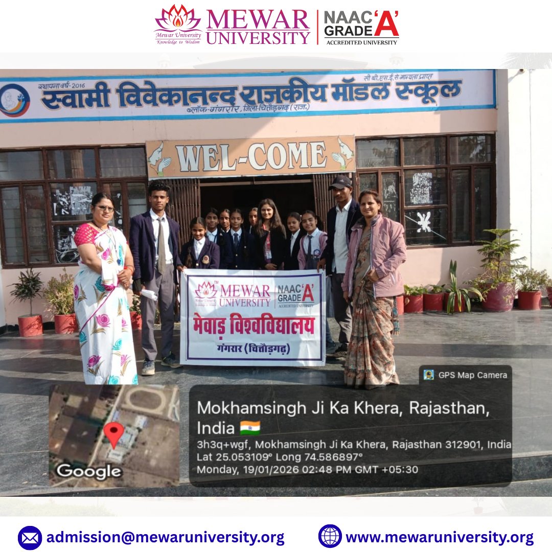 universitymewar's tweet image. ✨📚 Empowering young minds through language &amp;amp; confidence!

#MewarUniversity conducted an English &amp;amp; #PersonalityDevelopment session at Model Sr. Sec. School, Gangrar, led by Ms. Sweta Kumari, fostering communication skills and confidence among students.

#ExtensionActivity