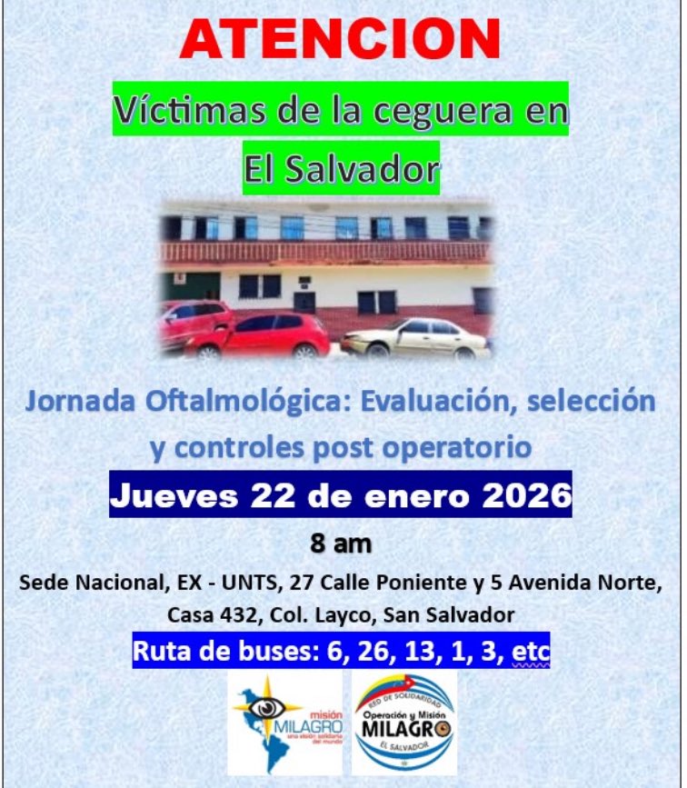 Red de Solidaridad Operacion y Mision Milagro SV (@redsommsv) on Twitter photo 