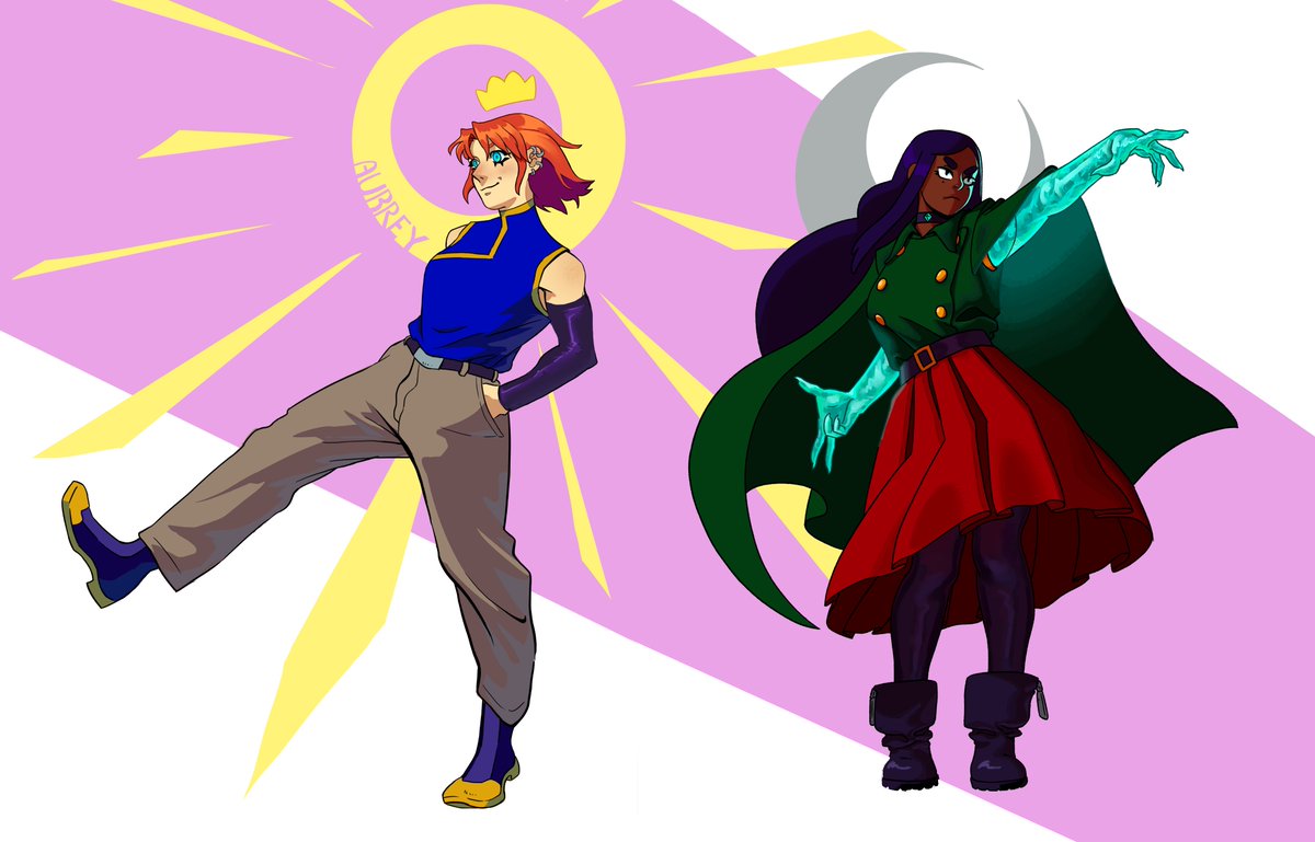 Aubrey and Jazz, my main two #oc's.  Willing to answer any questions about either.