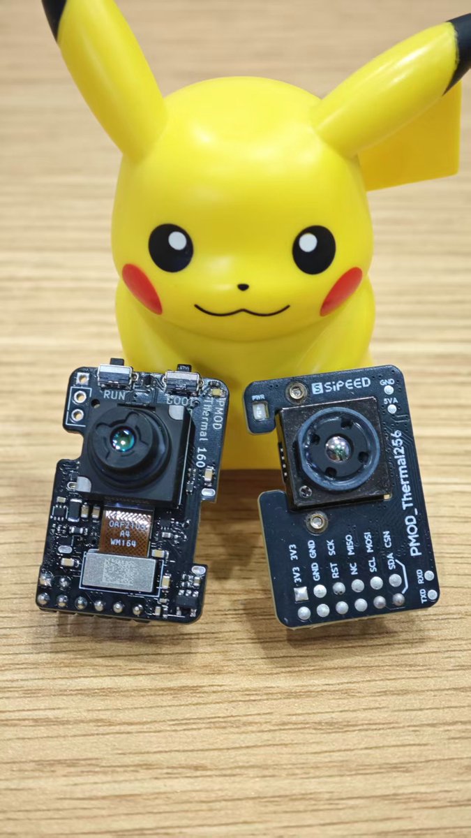 SipeedIO's tweet photo. #PMOD #Thermal Camera for #MaixCAM2!
Forget the 32×24 mosaic thermal sensors—now we have more open-source &amp; affordable choices:
🔥160×120 < $100, 256×192 < $200
With easy SPI/UART protocol for DIY!
And MaixCAM2 supports real-time 2~3X Super-Resolution! 🚀https://t.co/CejlUfP6gY https://t.co/GSELzb44Nl