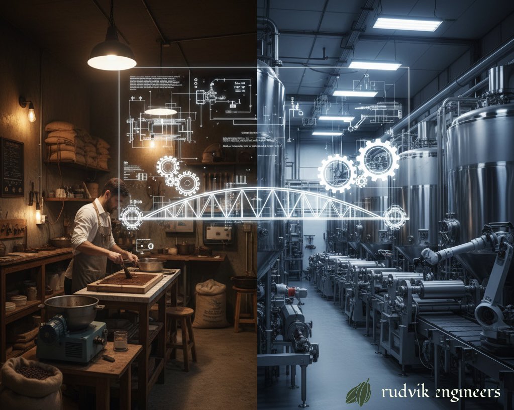 RudvikE's tweet photo. Most Chocolate factories fail at scale because they use “Craft” logic for “Commerce Volumes”. We just published our latest deep dive on the Dilemma of Scaling. From Hertzian stress to Casson model, this article is aimed at the 10 TPD manufacturer. https://t.co/abOm84RzXM https://t.co/YfuQt773Um