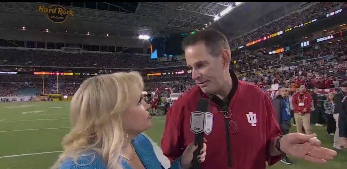 MikeBeauvais's tweet photo. HOLLY ROWE: Curt Cignetti, your Indiana Hoosiers just won a National Championship. What’s next?

CURT CIGNETTI: I’m going to drink a piping hot black coffee and watch World War II videos on YouTube. https://t.co/e8DvtSX1cR