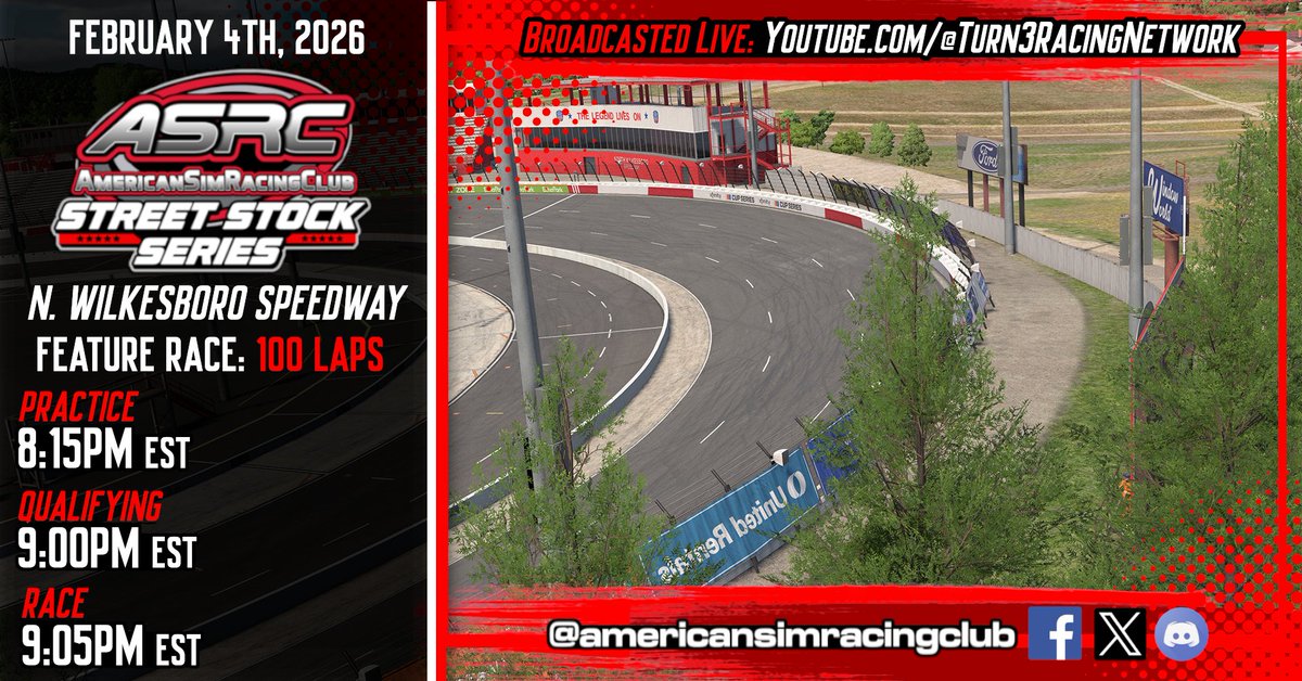 ASRC_PR's tweet photo. American Sim Racing Club Street Stock Series Race Day Preview https://t.co/gpvyhLnpQ4