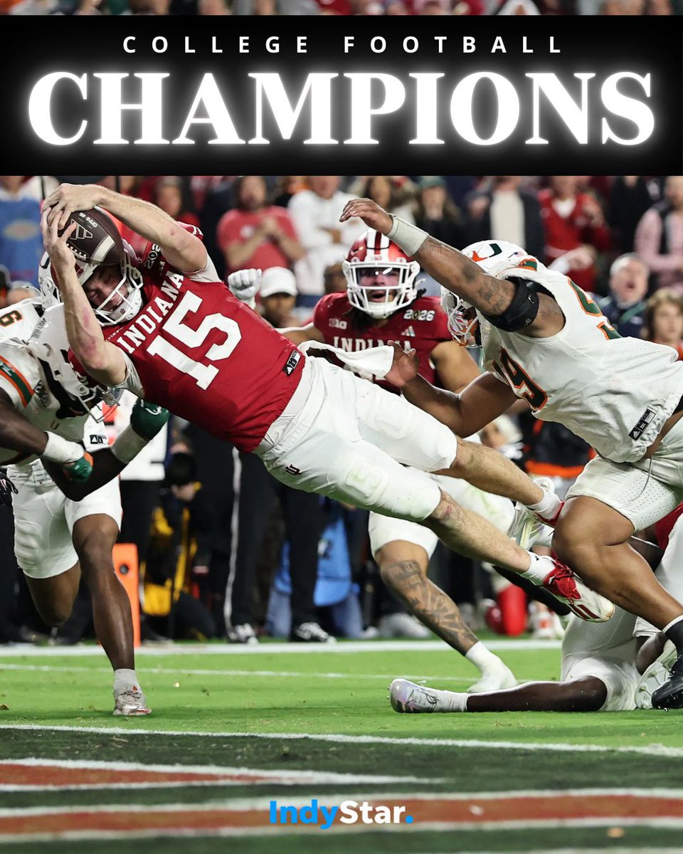 indystar's tweet photo. Once the losingest program in college football history to a 16-0 season and national championship. "It took a lot to get here," Curt Cignetti said. Read the story: https://t.co/QUkHzBgAAp https://t.co/T7OboZWpvC