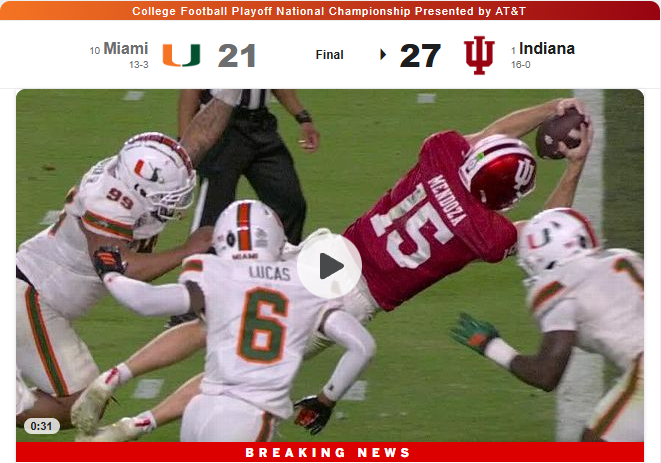 SecRecap's tweet photo. Indiana wins it by 6 https://t.co/sIjdHfWu4h