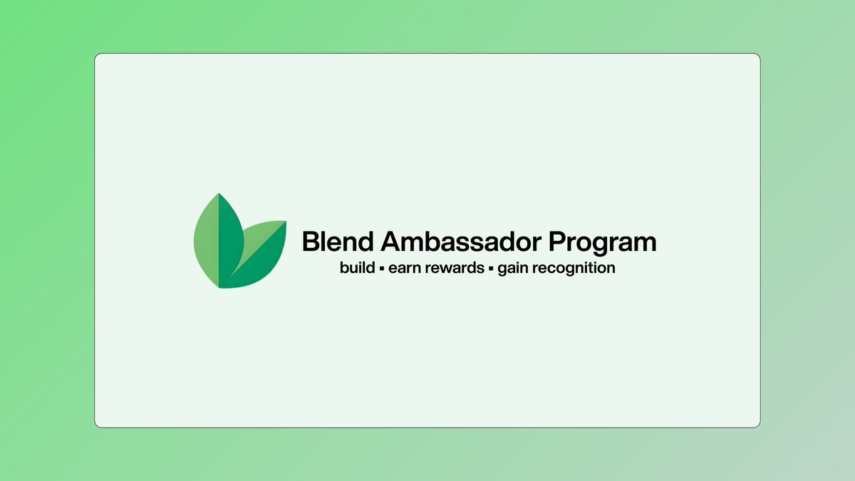 0xSani's tweet photo. blend ambassador program is live

ambassadors represent blend in the community
they’ll earn weekly points, monthly usdc, recognition and more.

early depositors will be prioritized.

apply: https://t.co/9y75T63ssX https://t.co/LWebjIR1Ur