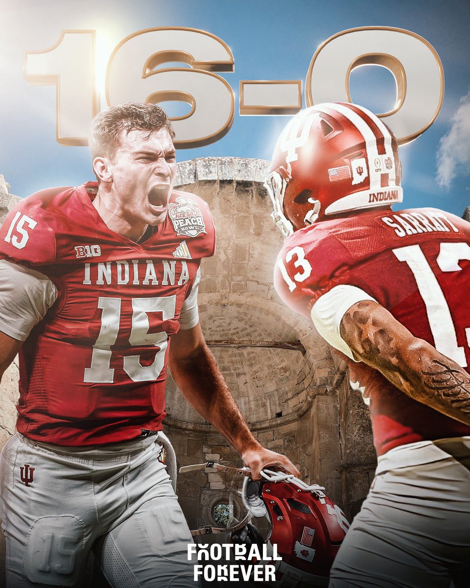 BREAKING: Indiana has become the FIRST major college football team to finish the season 16-0 since Yale in 1894 🏆