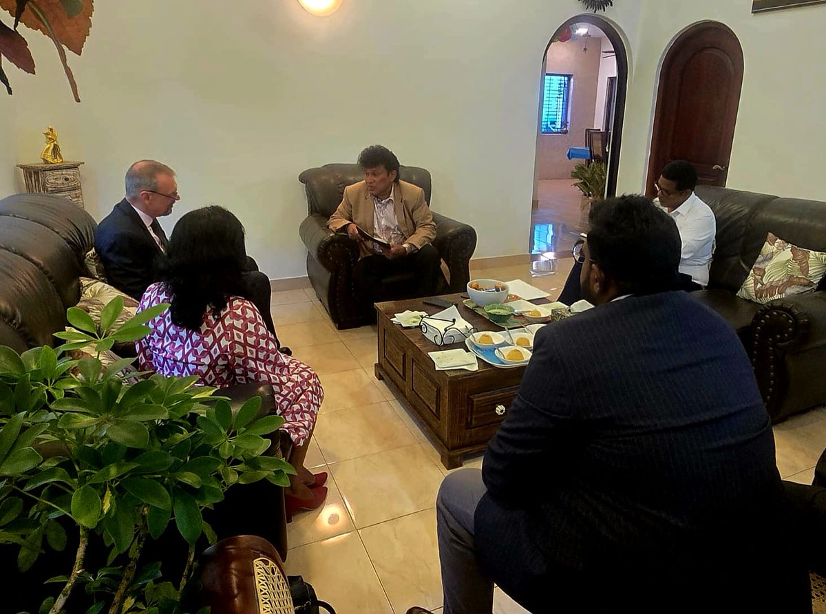 ManoGanesan's tweet photo. 1/ Met French Ambassador to #Lka, #Rémi_Lambert @FranceinColombo at my residence with a #TPA delegation.
2/ We apprised the Ambassador, with facts: #IOT #Malaiyaha SriLankans—especially plantation residents—were the worst affected by the #Ditwa disaster, yet are systematically excluded from equal treatment under the GoSL’s #Rebuilding_Sri Lanka housing initiative.
3/ Despite official commitments, the promised LKR. 5M grant & land allocation to every displaced family remain denied to plantation community. This is not oversight—it is institutional discrimination.
4/ Repeated requests for a meeting of TPA & CSOs with the Pres @anuradisanayake to discuss these unresolved, community-specific injustices have been deliberately ignored.
5/ We urged France to actively use its good offices to press the GoSL to end this discriminatory practice and ensure equal rights, equal resources, and equal dignity for Malaiyaha Sri Lankans.
6/ I further appealed that France, as a leading #EU member, must insist that #Land & #Housing rights for the Malaiyaha community be made a condition for Sri Lanka’s continued access to #GSP+benefits.
@francediplo_EN @EU_in_Sri_Lanka @sajithpremadasa @RW_SRILANKA @RajapaksaNamal