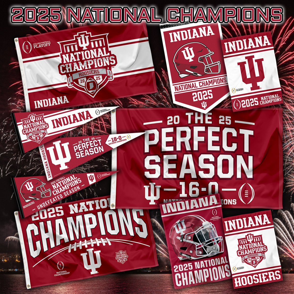 College_Flags's tweet photo. Your National Champions have arrived! Congratulations to the Indiana Hoosiers! Shop Championship flags and banners today! https://t.co/g2hi5uFsqy https://t.co/Z61vaBtqUK