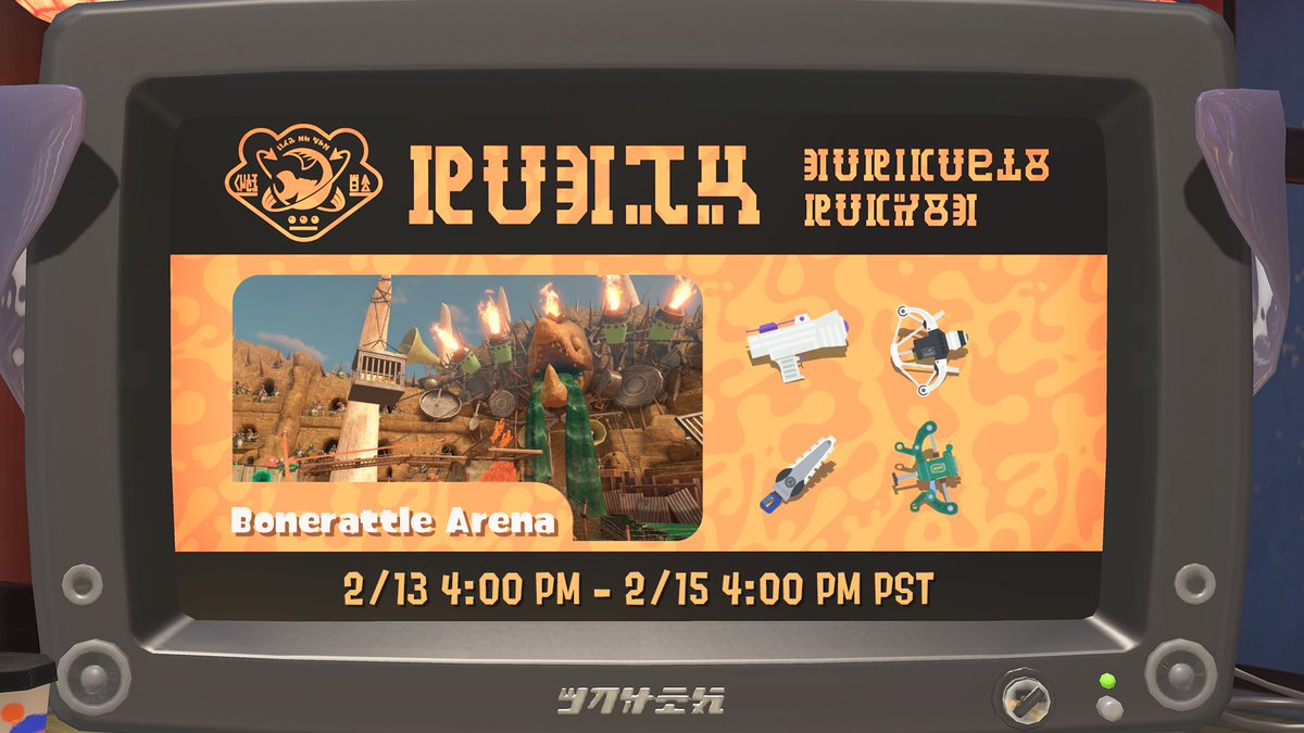 SplatoonNA's tweet image. Grizzco is hiring, and they want YOU! Clock in to an Eggstra Work event at Bonerattle Arena from Feb 13, 4pm PT to Feb 15, 4pm PT.