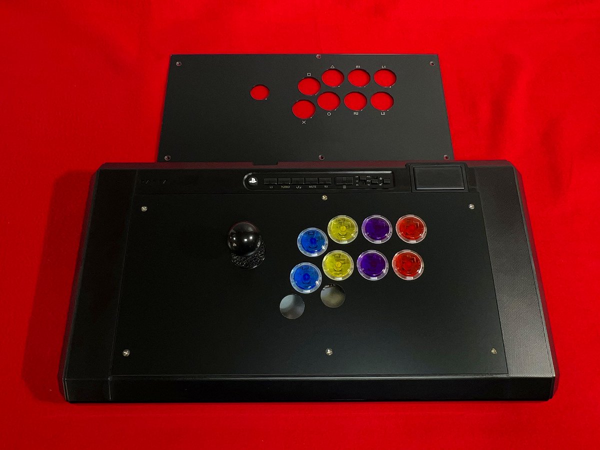 qanba obsidian2 ボタン増設、マットブラック化粧天板作成になります