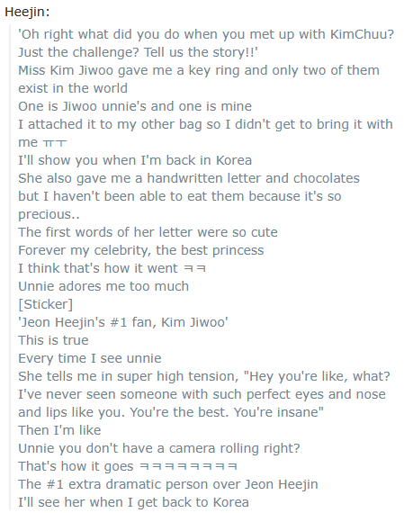 litell_johnn's tweet photo. Chat highlights: Chuu gives Heejin a matching key ring, a handwritten letter, and chocolates (260120)

Text links:
https://t.co/te20OjxLUd https://t.co/TCA7atwrJ5