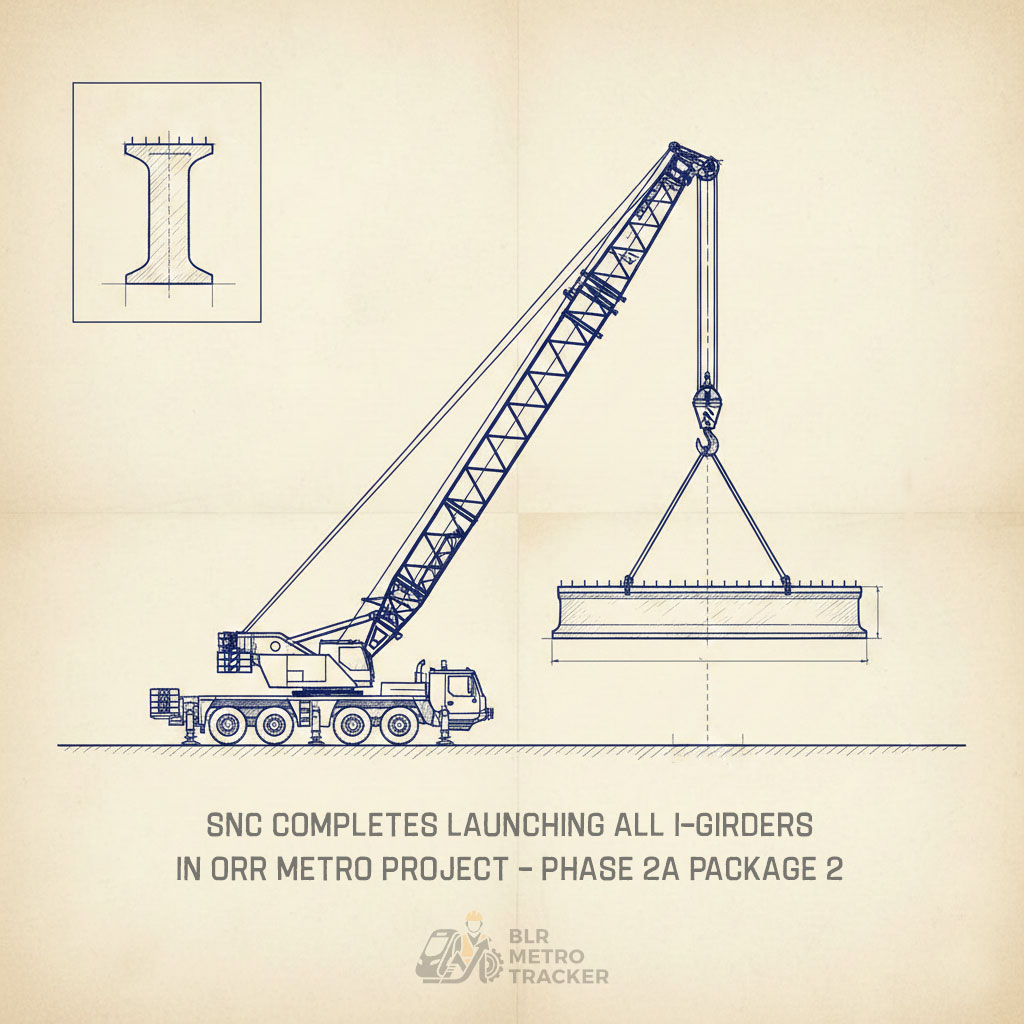 ✨📢 Milestone Update:

SNC completes launching all Precast I-Girders &amp; RCC Girders on the viaduct portion of the ORR Metro Project in Phase 2A Package 2 - Between Devarabeesanahalli to Baiyappanahalli.

Final I-Girders were launched between the span ORP380-ORP381 at Marathahalli