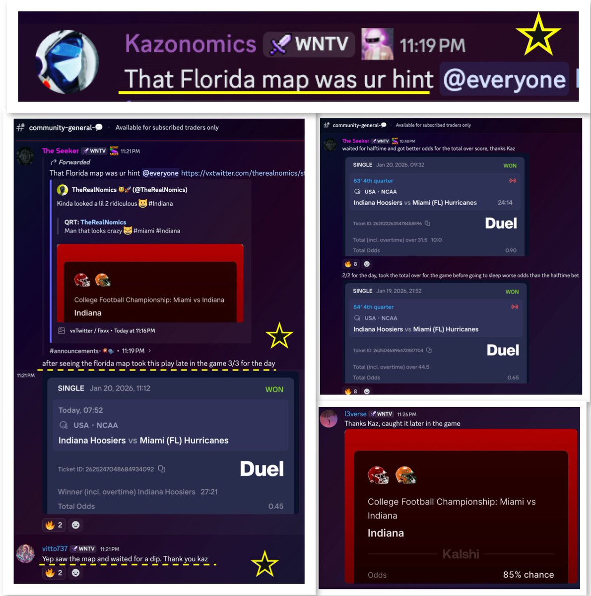 Them boyz get it nicely done peeps that tilt was ridiculous for #Florida making #indiana easy 💰 that's how its done right thuuur errrrbody 😼 👍

#NCAA #Championship #Nomics #SportsBook $WNTV $Kazonomics