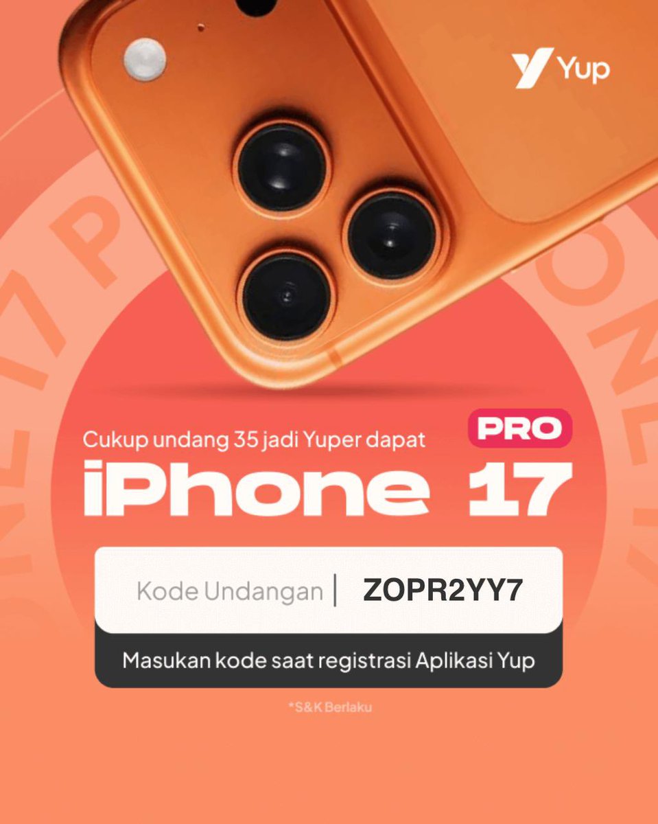 ayulannie's tweet photo. @Y_D_Y_P Guys, @thinkyup_id lagi bagi2 iphone gratis. PASTI DAPAT Katanya.jadi pengen buktiin😄
Download&amp;pakai kode: ZOPR2YY7.
Link download: https://t.co/3DoOhM5ArE https://t.co/oKlTnquJ0o
