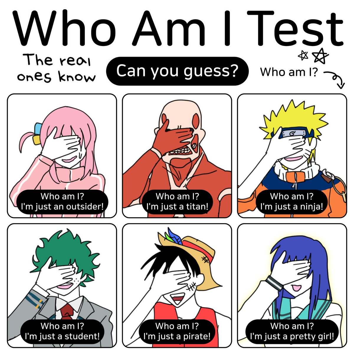 poomangofficial's tweet image. Can you guess all this characters?👀

You can also find out which character matches your personality!
The real ones will know every one of them😏

🥷 poomang.com/en/t/hihello_t… 

More Fun Quizzes
👉 beacons.ai/poomang_global