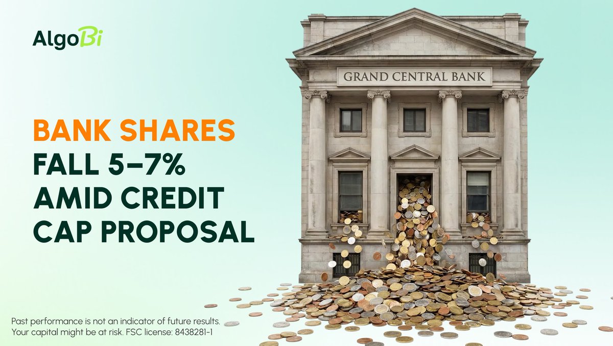 algobi_official's tweet photo. 🏦 Major US banks warn: proposed 1-year 10% cap on credit card interest rates could limit credit access and slow growth

Bank #shares have fallen 5–7% over the past week

Start #trading with us at https://t.co/8itteZNuVS
.
Your capital might be at risk
FSA license: 8438281-1 https://t.co/HwUohguQ3A