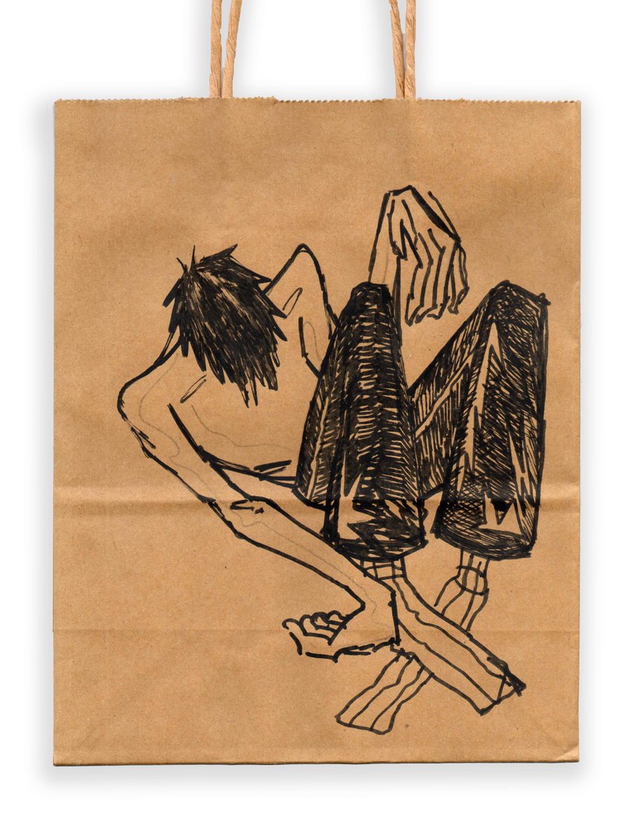 yozzaky's tweet photo. drawing on paper bags https://t.co/GN8P6W6NMd