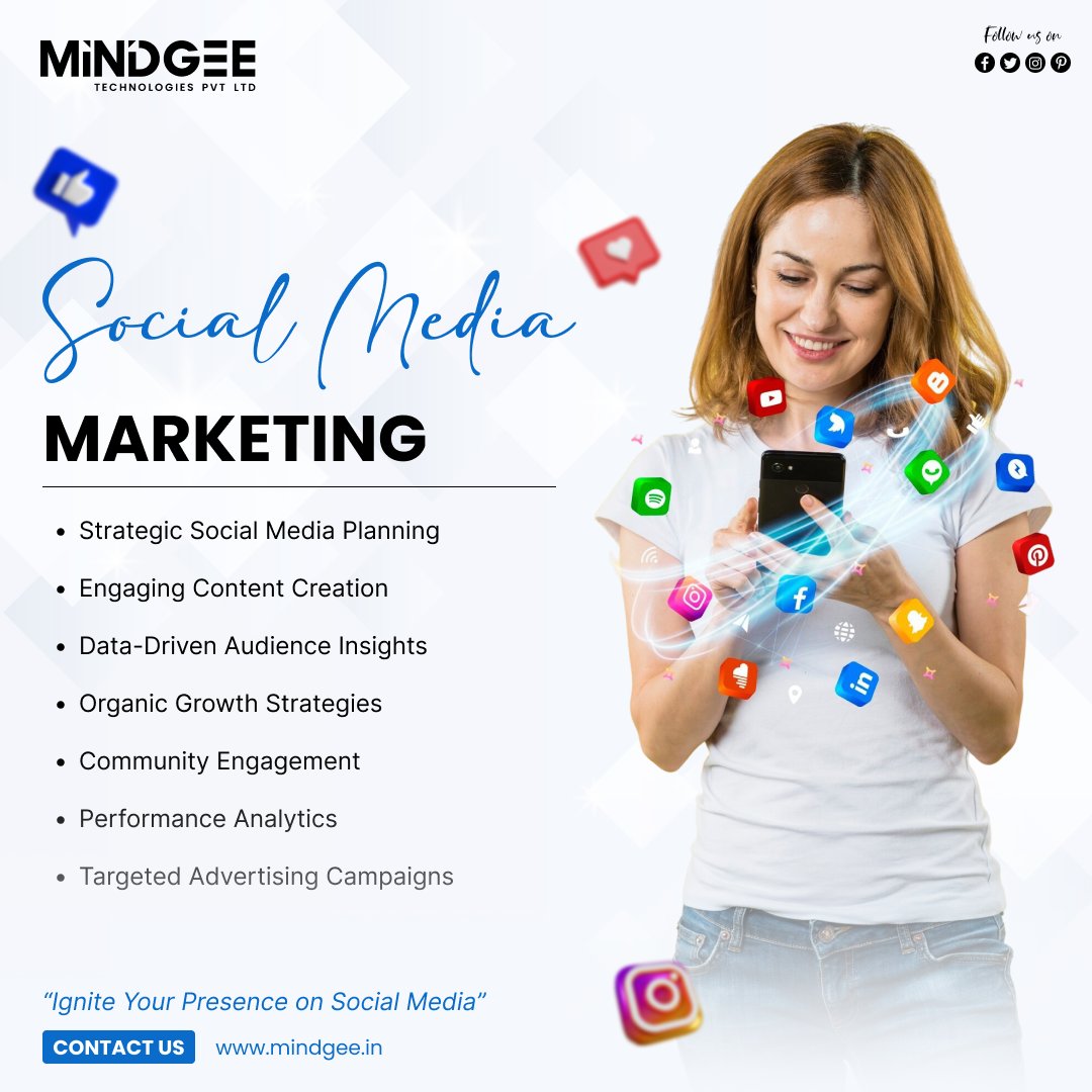 Your brand deserves more than just likes. 🚀
Grow your audience, boost engagement &amp; drive results with MindGee’s Social Media Marketing.
🌐 mindgee.in
📞 +91-89516 05480

#SocialMediaMarketing #DigitalGrowth #MindGee
