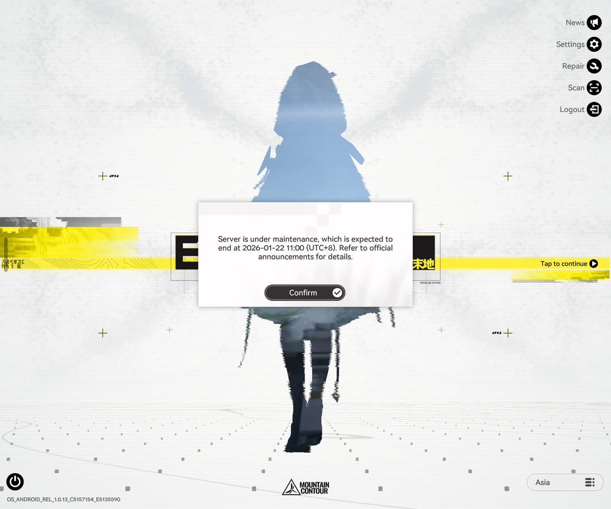 Arknights Endfield Pre Download Is Available.
Official Launch 22nd Jan 2026 1100 GMT+8