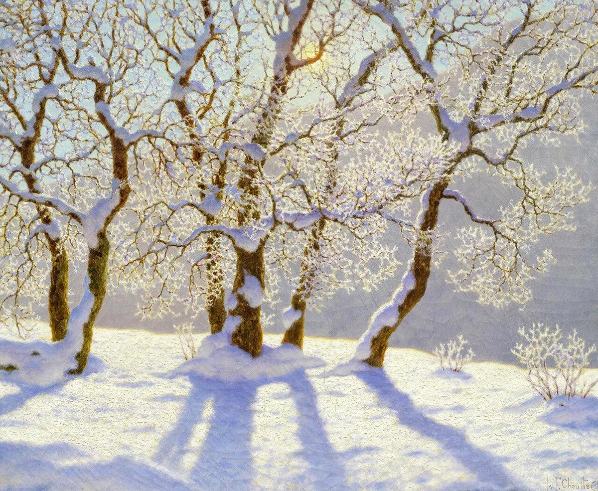 DailyClassicArt's tweet photo. Ivan Fedorovich Choultse - "Winter Landscape in Sunlight" (1903) https://t.co/KegX0gcYjf