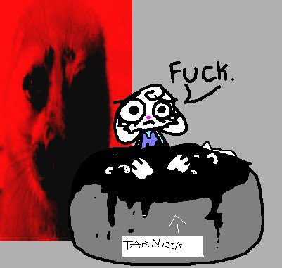 TheCavyCrusader's tweet image. Fantastic MS paint creation by the one and only @fractionpleb, I like the menacing image in the foreground and the racial slur on the pot. Just utterly fantastic