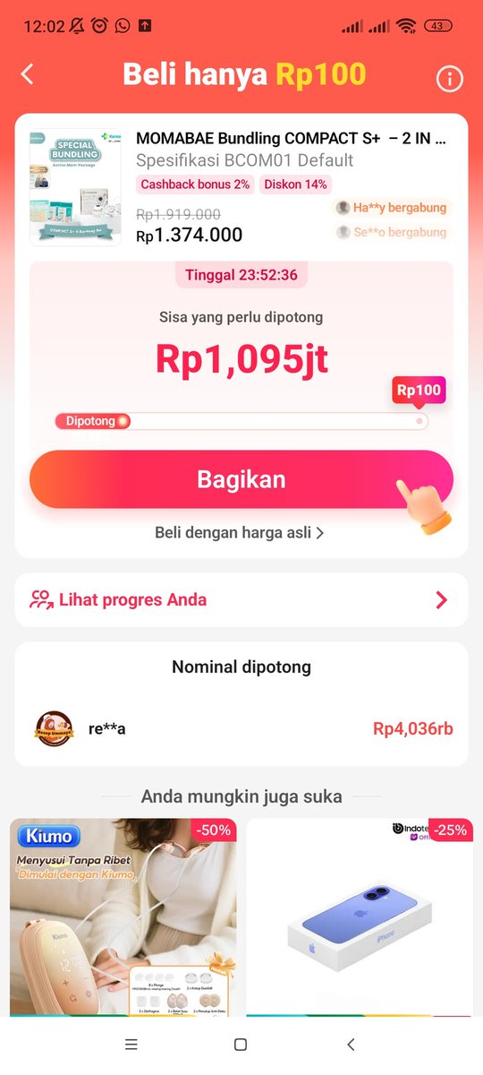 apps_anke's tweet photo. Giveaway pulza 25.000 untuk 2 orang.. Ada syaratnya
-Follow
-Retweet
- Klik https://t.co/3I0uIbjGAw
-Kemudian Klik potong harga
-Pengumuman langsung besok yaaa... Jam 15.00 wib

Bantu untuk busui yang belum punya pompa asi makasihhh https://t.co/RFyuhxrEtp