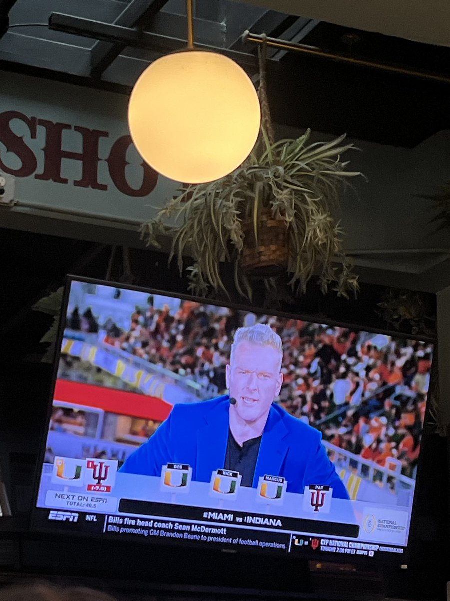 Terrible screenshot but petition to make <a href="/PatMcAfeeShow/">Pat McAfee</a> the president of IU football. He is the definition of never daunted and has always been rooting for us. I told my friends I’m only nervous if he says we won’t win but here we are on top. Loved seeing him mouth “Hoo…”