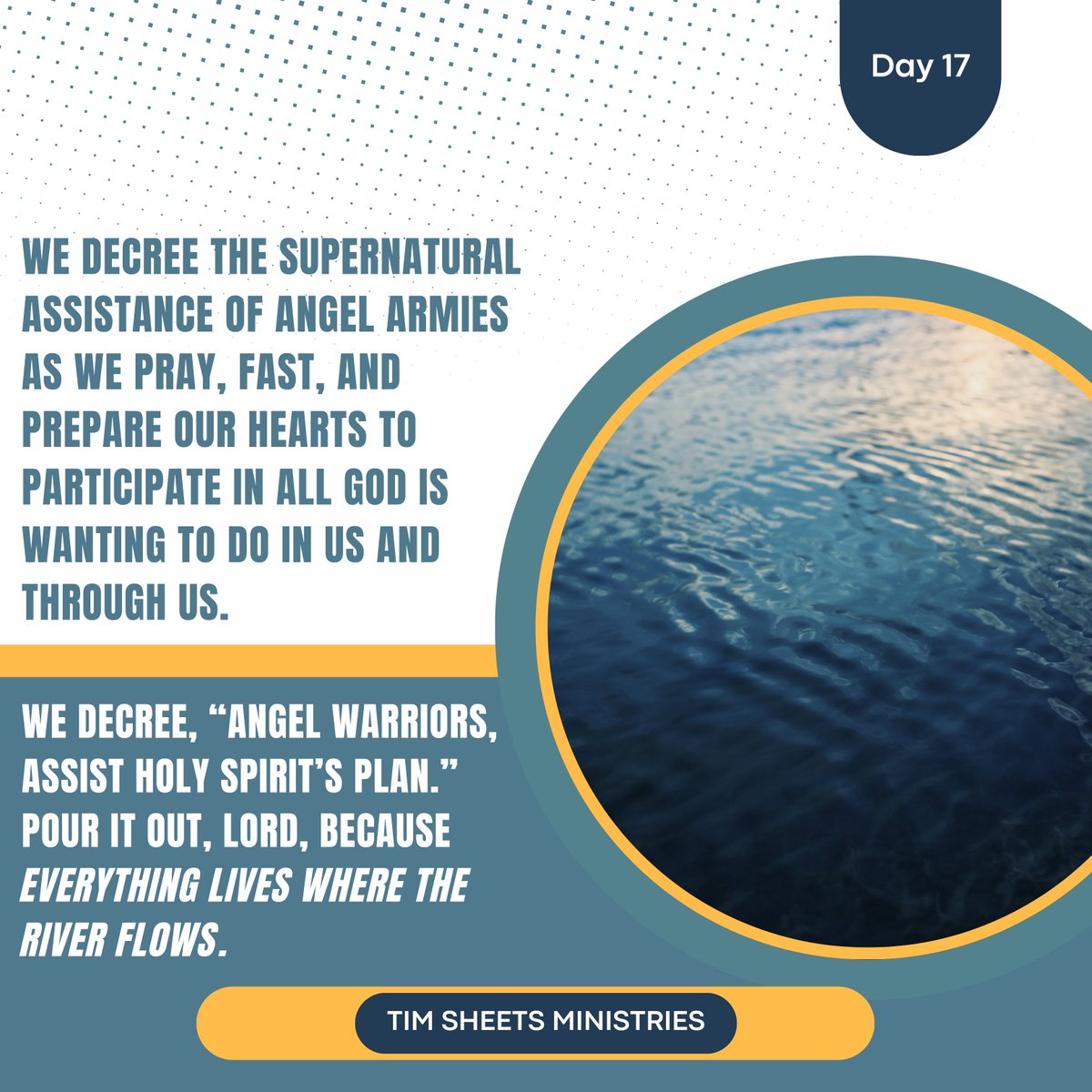 TimDSheets's tweet image. We decree, “Angel warriors, assist Holy Spirit’s plan.” Pour it out, Lord, because everything lives where the river flows.