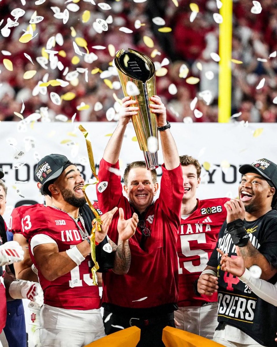 RGIII's tweet image. Curt Cignetti just pulled off THE GREATEST TURN AROUND IN COLLEGE FOOTBALL HISTORY. Indiana was arguably the worst program in the Power 4. Cignetti lead them to their 1st National Championship in school history in his 2ND SEASON. 

You better Google him.