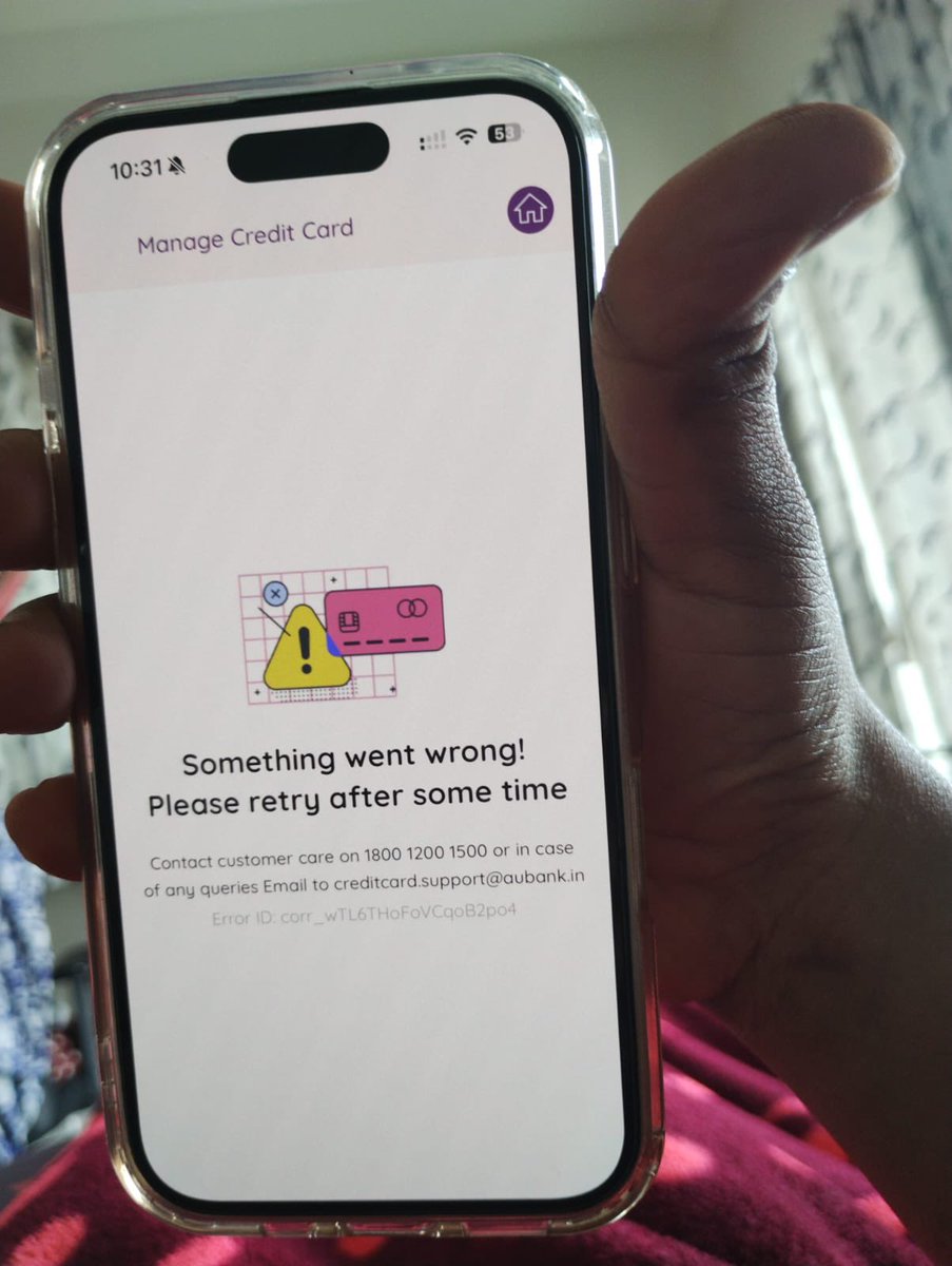 ssrandive's tweet photo. @aubankindia while unlocking Amazon prime code. I am getting this error. Could you please help https://t.co/KdVwGDXGB8