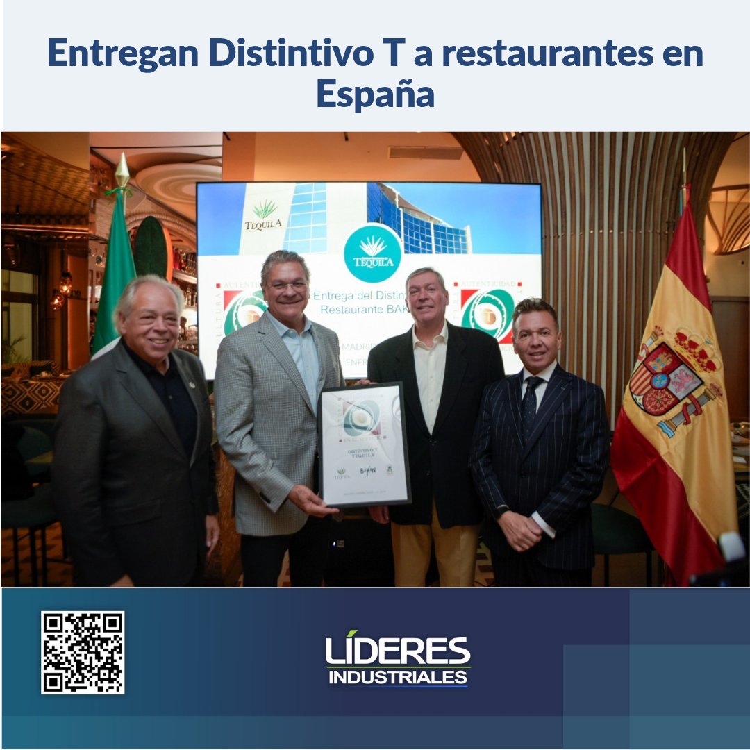 Entregan Distintivo T a restaurantes en España

lideresindustriales.com/entregan-disti…