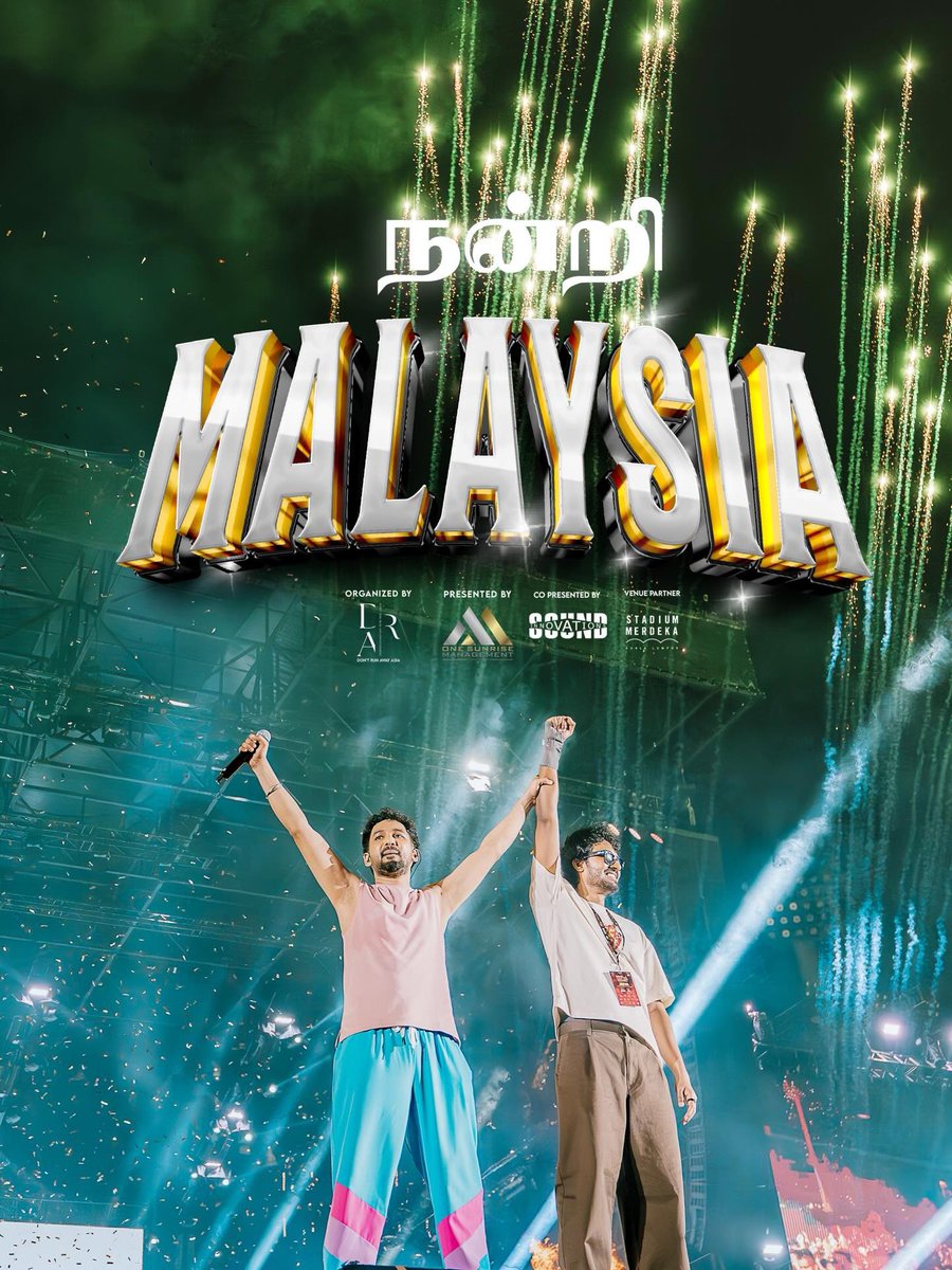 hiphoptamizha's tweet photo. A sold out stadium 🙆🏻‍♂️ Malaysia loves Hiphop Tamizha ❤️ But Hiphop Tamizha loves Malaysia moreeeee 🫶🤷🏻‍♂️😍 

Nandri Malaysia 🫶 Nandri #dontrunawayasia.my  ❤️ https://t.co/iigiumzDyL