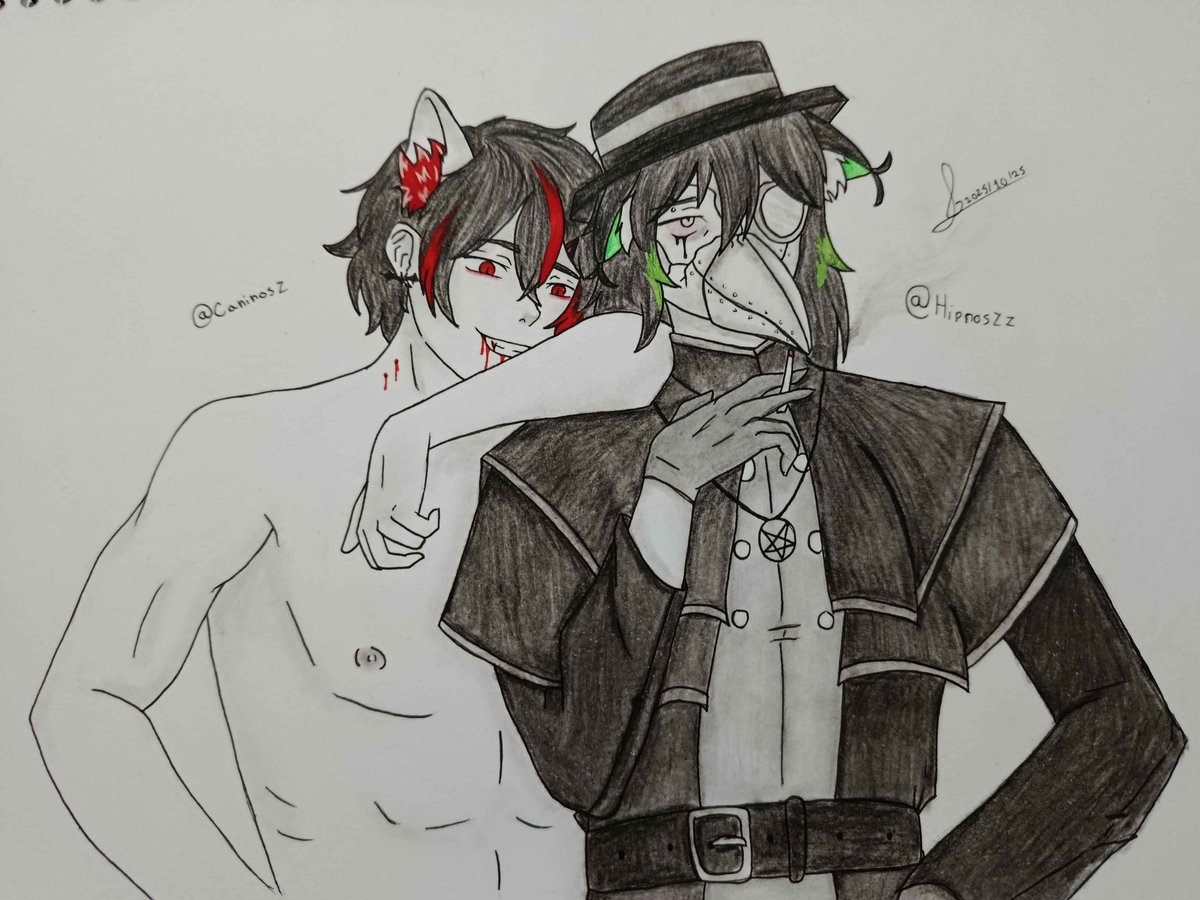 HipnosDraws's tweet photo. Um pouco atrasado, mas essa foi minha fanart de halloween do meu persona com um dos meus amigos

@CaninosZZ ❤️

#art #draw #drawingart #drawing #halloween https://t.co/bQI5EuA8LI