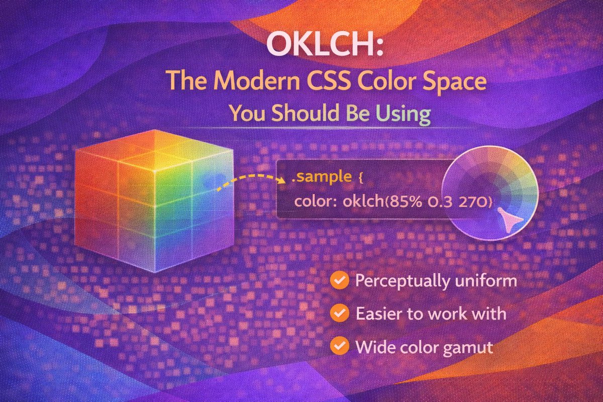 HSL is broken. Yellow at 50% lightness? Neon. Blue at 50%? Dark abyss.

OKLCH fixes this with perceptual uniformity, wide gamut colors, and relative syntax that'll change how you build design systems.

Here's what I've learned 👇

alexanderburgos.netlify.app/blog/css-oklch…