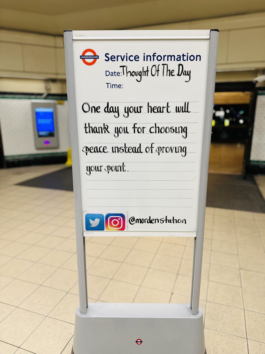 MordenStation's tweet image. Tuesday 20th January 2026 Thought Of The Day From Morden Underground Station