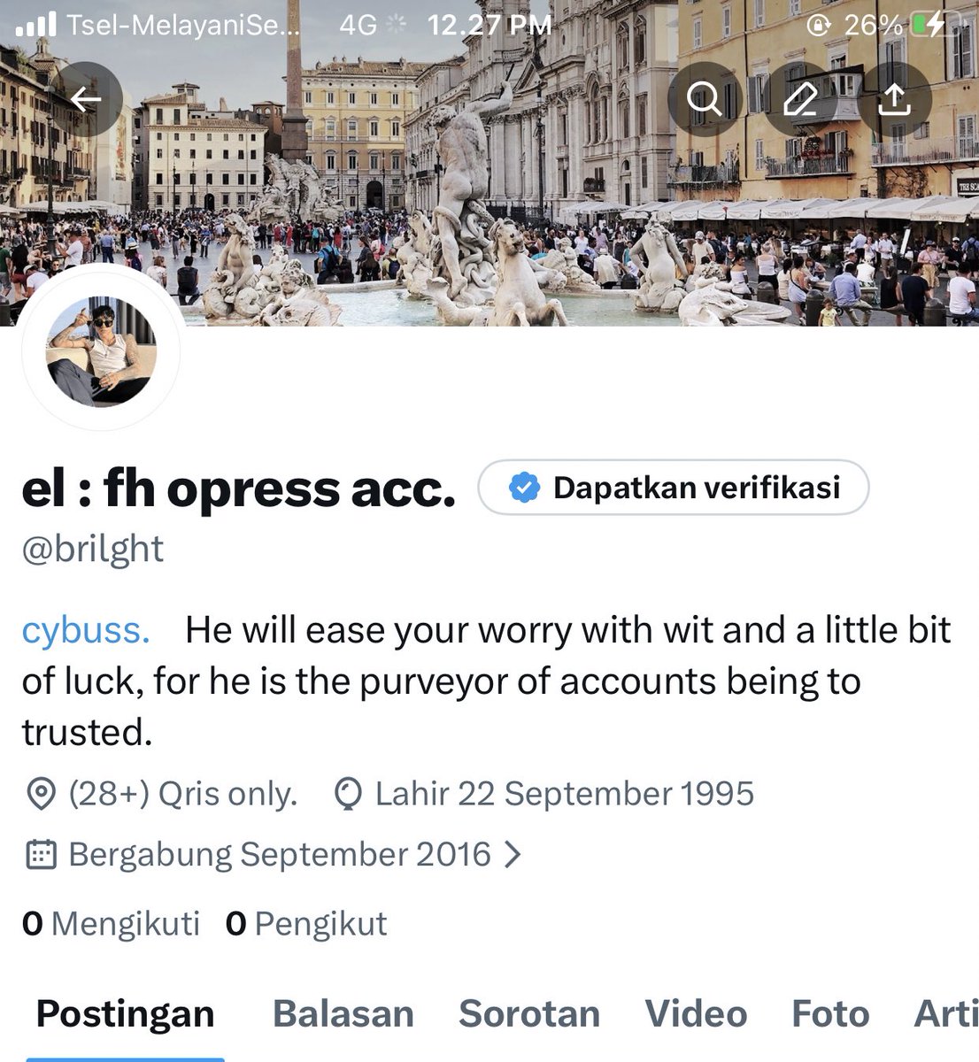 hyunnwrokk's tweet photo. help rt. 

untuk sementara el pindah kesini ya, first time kena senggol elon babi. gua nyari mutual lama nih, yang belum mutualan yuk gasin aja #zonauang https://t.co/ccMYS5B0To