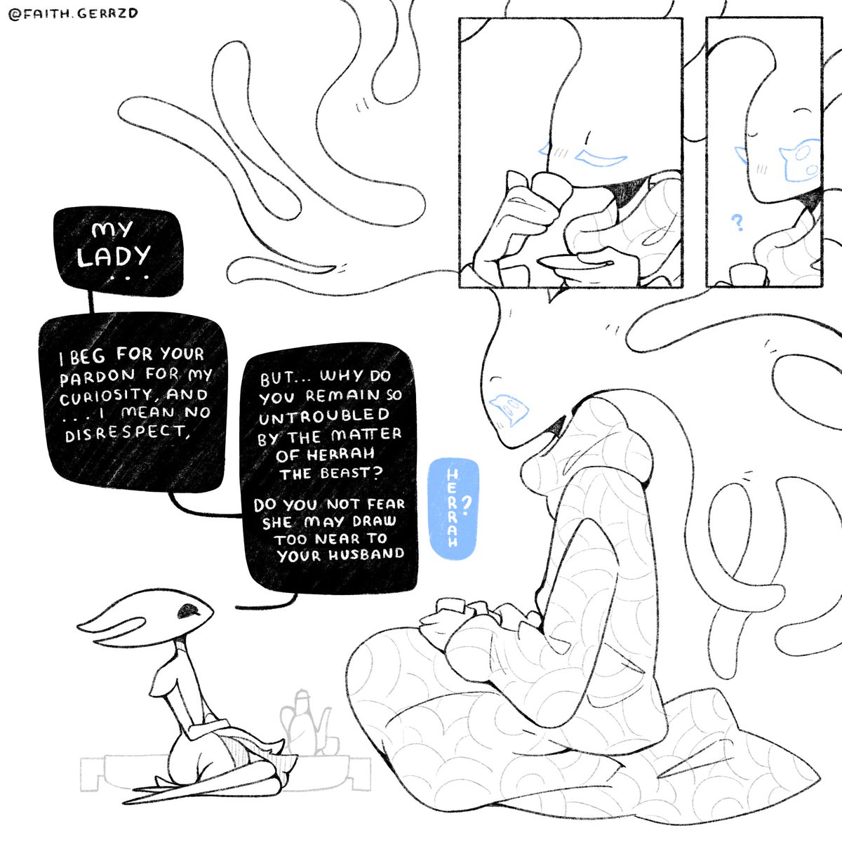 FaithGerrzd's tweet image. Viva el old woman Yuri 🩷🩷🩷
.
(La versión tukuteska en unos días en mi patreon, no las voy a soltar)
.
@MeaowoOwo me ha convencido con su propaganda de old Yuri
.
#silksong 
#hollowknight
#hollowknightsilksong