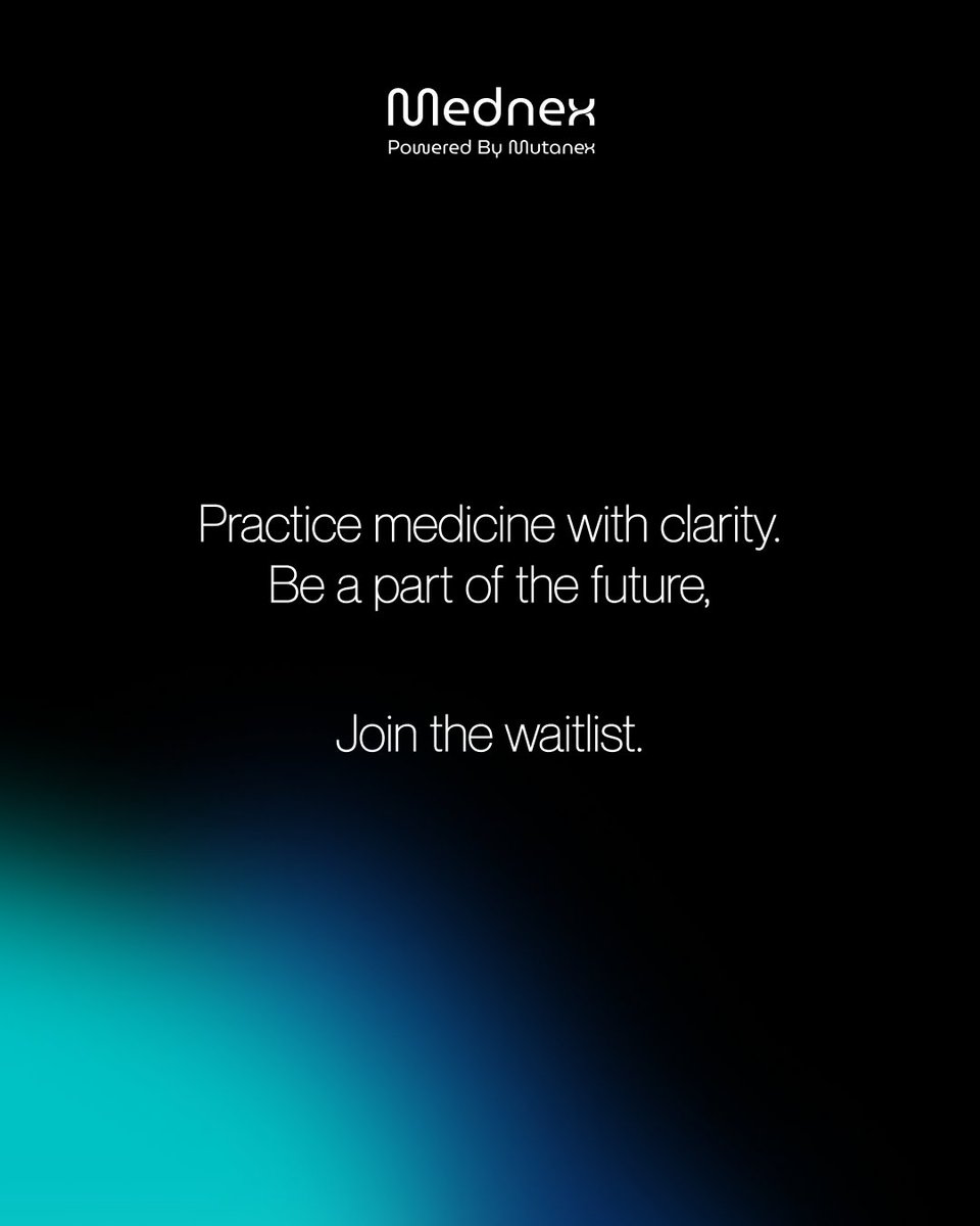 MutanexHealth's tweet photo. Click on the link to join the waitlist: https://t.co/mWbAvbrYuS

#mutanex #mednex #doctor #medicine #askmutanex #AI #AIinHealthcare #ClinicalAI #HealthTech #evidencebasedmedicine #precisionmedicine https://t.co/DlGf6Y6gkW