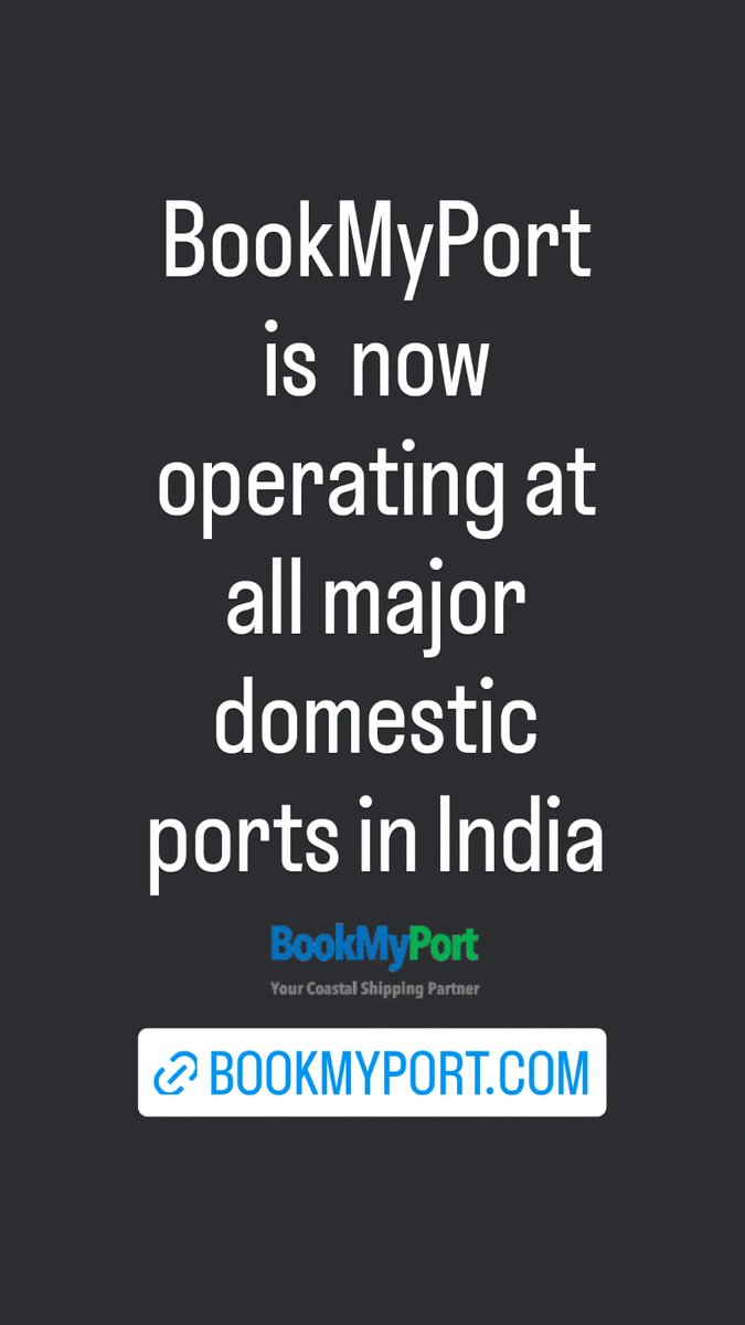 bookmyport's tweet photo. Visit https://t.co/HuEXbLGhXM #BookMyPort #coastalshipping #sustainablelogistics https://t.co/3E5yopIeU3